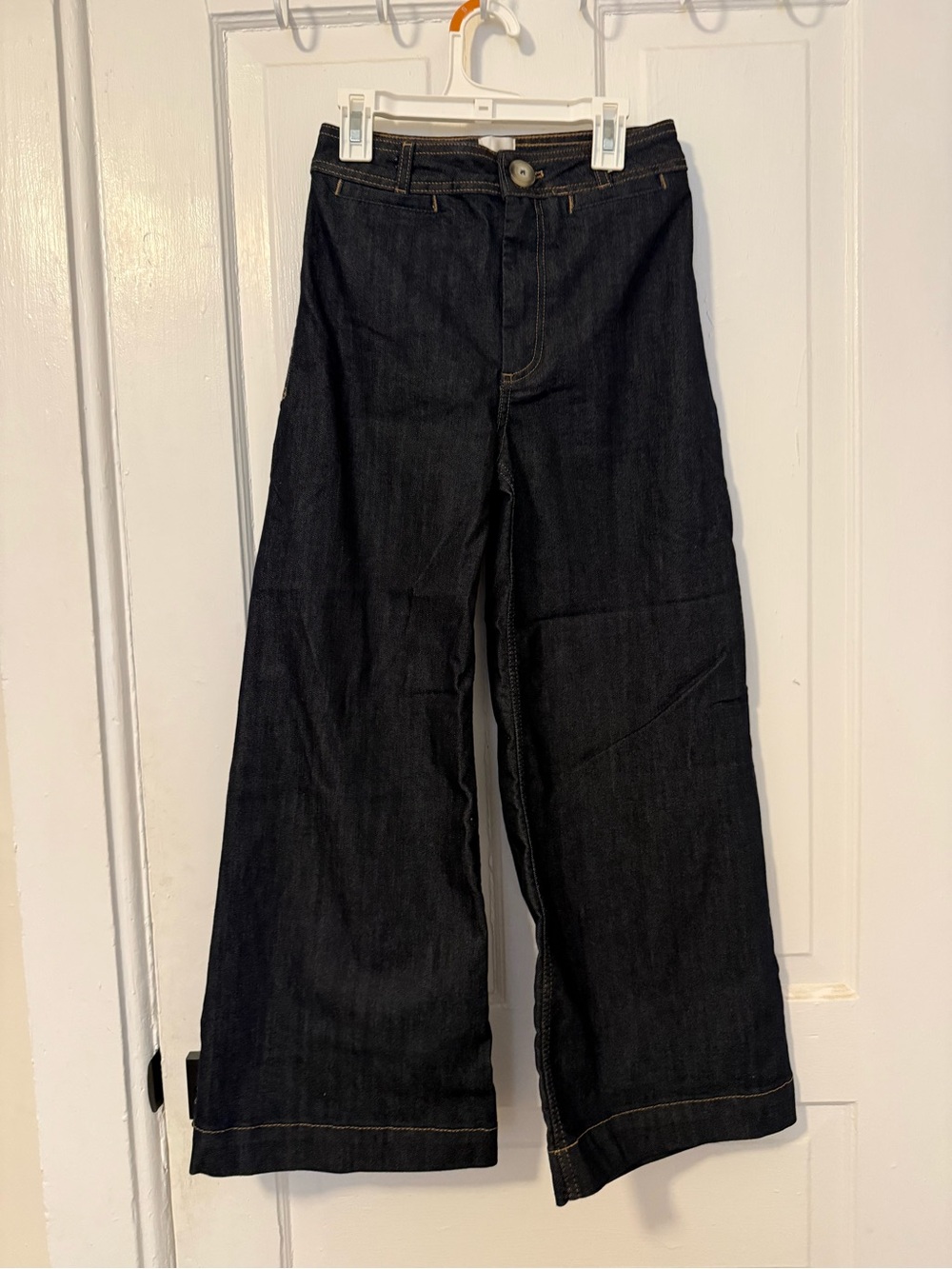 Maeve Dark Indigo Wide-Leg Flare Jeans